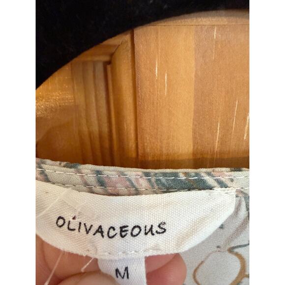 Olivaceous Size MED Multicolor Print Tie Blouse - Picture 5 of 6